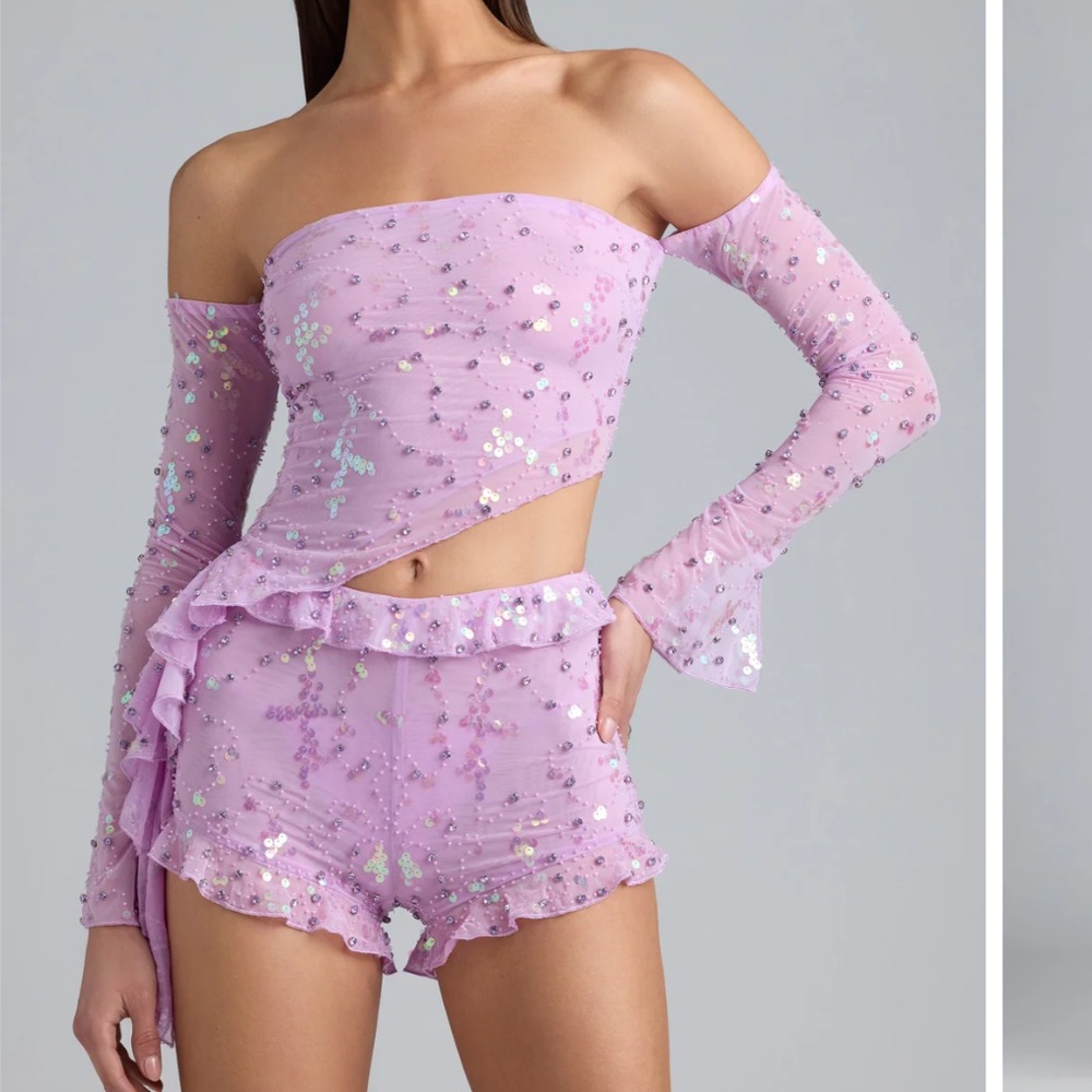 Sequin lilac set w/ sleeves
